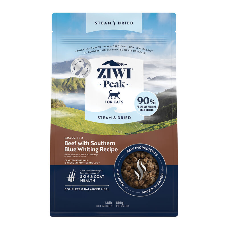 ZIWI, Peak Steam & Dried Beef with Southern Blue Whiting Cat Food image number null